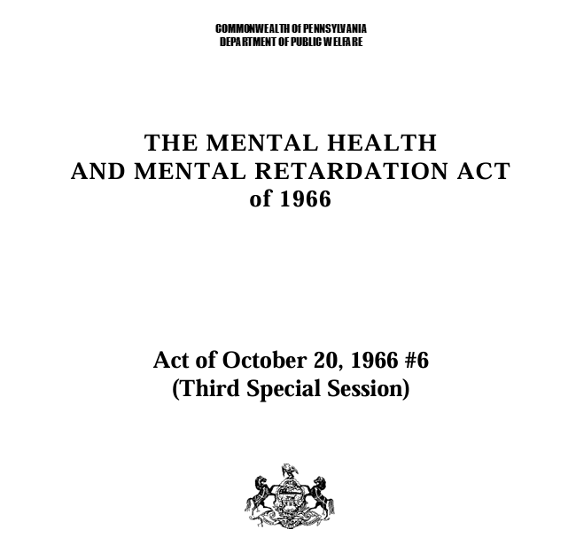 The mental health and mental retardation act of 1966