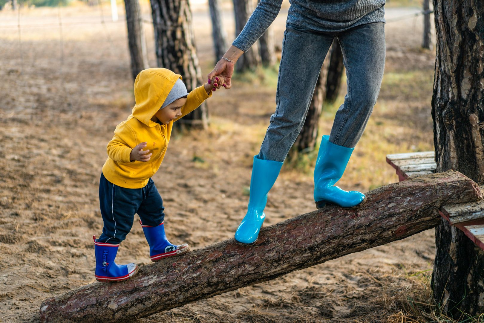 Kid holding an adult