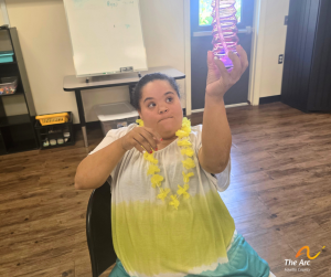 Woman holding cup